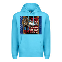 Ocean Blue Western Red White Rawr Dinosaur Premium Hoodie - LillyAllenDesigns