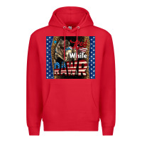 Red Western Red White Rawr Dinosaur Premium Hoodie - LillyAllenDesigns