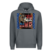 Rock Western Red White Rawr Dinosaur Premium Hoodie - LillyAllenDesigns