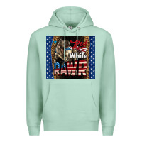Seafoam Western Red White Rawr Dinosaur Premium Hoodie - LillyAllenDesigns