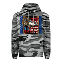 Slate Camo Western Red White Rawr Dinosaur Premium Hoodie - LillyAllenDesigns