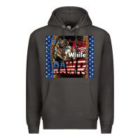 Smoke Western Red White Rawr Dinosaur Premium Hoodie - LillyAllenDesigns