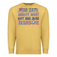 Antique Gold lord have mercy baby got her blue jeans on Premium Sweatshirt - NancyCooperArtShop