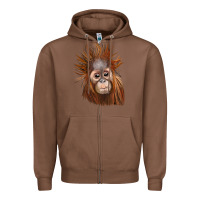 Chestnut baby orangutan Zipper Hoodie - LillyAllenDesigns