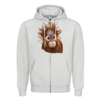 Dove Grey baby orangutan Zipper Hoodie - LillyAllenDesigns