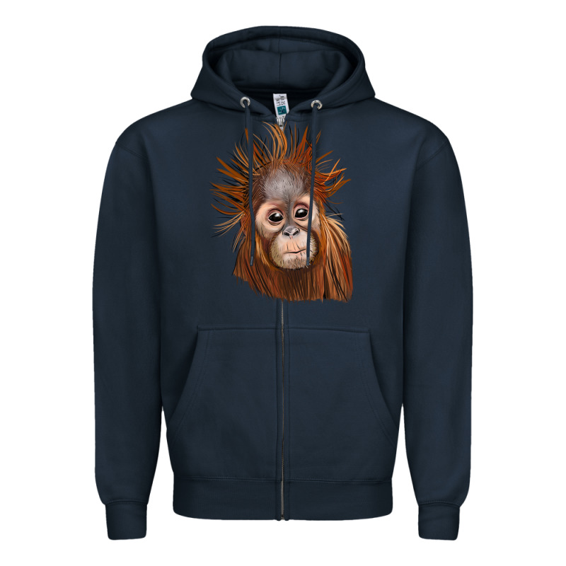 Baby Orangutan Zipper Hoodie by LillyAllenDesigns | Teevron