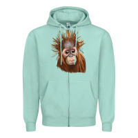 Seafoam baby orangutan Zipper Hoodie - LillyAllenDesigns