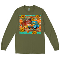 Army Green Farm life fall barn and truck Long Sleeve Tee - Artiststas