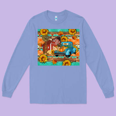 Farm Life Fall Barn And Truck Long Sleeve Tee Designed By Artiststas