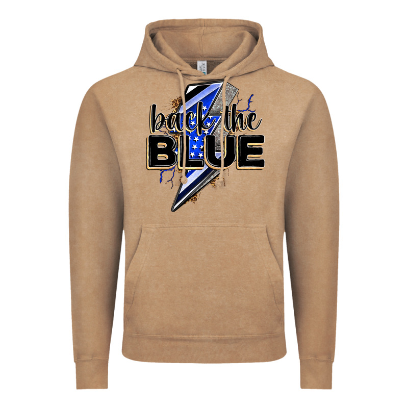 Back The Blue With Lightning Bolt Vintage Hoodie by Zillion Design Studio | Teevron