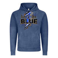 Vintage Denim back the blue with lightning bolt Vintage Hoodie - Zillion Design Studio