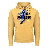 Vintage Mustard back the blue with lightning bolt Vintage Hoodie - Zillion Design Studio