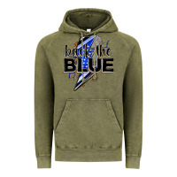 Vintage Olive back the blue with lightning bolt Vintage Hoodie - Zillion Design Studio
