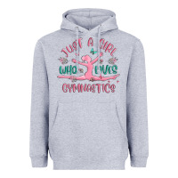 Heather Grey just a girl who loves gymnastics Heavyweight Hoodie - MaliasSmallBusiness
