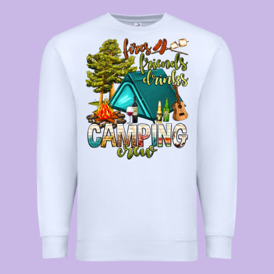 Fires Friends Drinks Camping Crew Premium Sweatshirt Designed By Nancycooperartshop