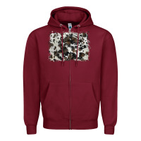 Burgundy cowhide background Zipper Hoodie - BarkalooDesign