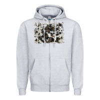 Heather Grey cowhide background Zipper Hoodie - BarkalooDesign
