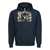 Navy cowhide background Zipper Hoodie - BarkalooDesign