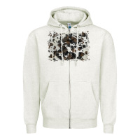 Oatmeal Heather cowhide background Zipper Hoodie - BarkalooDesign