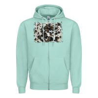 Seafoam cowhide background Zipper Hoodie - BarkalooDesign