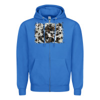 True Royal cowhide background Zipper Hoodie - BarkalooDesign