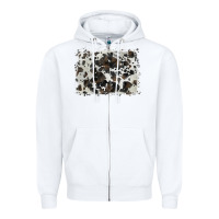 White cowhide background Zipper Hoodie - BarkalooDesign