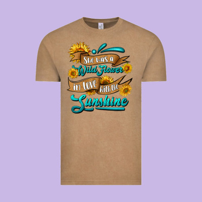She Was A Wild Flower In Love With The Sunshine Vintage Tee Designed By Hra Design Shop