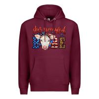 Burgundy Western Star Spangled Baby Cow Premium Hoodie - LillyAllenDesigns