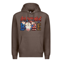 Coffee Western Star Spangled Baby Cow Premium Hoodie - LillyAllenDesigns