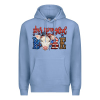 Colony Blue Western Star Spangled Baby Cow Premium Hoodie - LillyAllenDesigns