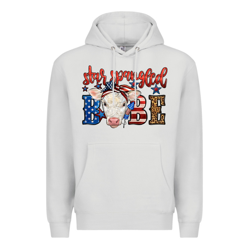 Western Star Spangled Baby Cow Premium Hoodie by LillyAllenDesigns | Teevron