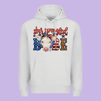 Western Star Spangled Baby Cow Premium Hoodie Designed By Lillyallendesigns