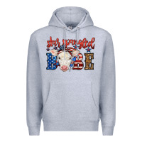 Heather Grey Western Star Spangled Baby Cow Premium Hoodie - LillyAllenDesigns