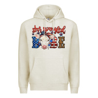 Oatmeal Heather Western Star Spangled Baby Cow Premium Hoodie - LillyAllenDesigns