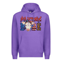 Purple Western Star Spangled Baby Cow Premium Hoodie - LillyAllenDesigns
