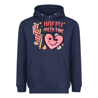 Navy happy valentine heart Heavyweight Hoodie - MaliasSmallBusiness