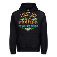 Black First My Mother Forever My Friend with Daisies Urban Hoodie - texasbilliewilder