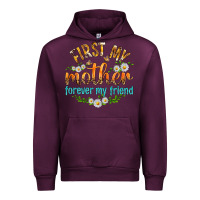 Mauve Wine First My Mother Forever My Friend with Daisies Urban Hoodie - texasbilliewilder