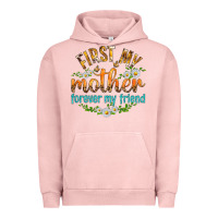 Pigment Salmon First My Mother Forever My Friend with Daisies Urban Hoodie - texasbilliewilder