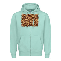 Seafoam leopard background Zipper Hoodie - BarkalooDesign