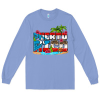 Colony Blue puerto rico and flowers with frog Long Sleeve Tee - AdoDesignShop