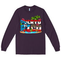 Plum puerto rico and flowers with frog Long Sleeve Tee - AdoDesignShop