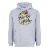 Heather Grey mardi gras Heavyweight Hoodie - MaliasSmallBusiness