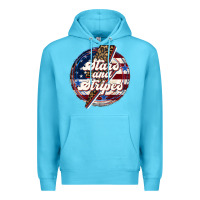 Ocean Blue Western Stars and Stripes 4th of July Premium Hoodie - LillyAllenDesigns