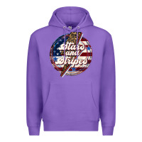 Purple Western Stars and Stripes 4th of July Premium Hoodie - LillyAllenDesigns
