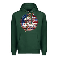 Sports Green Western Stars and Stripes 4th of July Premium Hoodie - LillyAllenDesigns