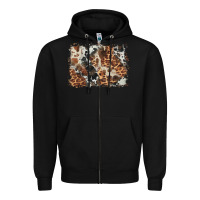 Black cowhide leopard background Zipper Hoodie - BarkalooDesign
