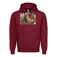 Burgundy cowhide leopard background Zipper Hoodie - BarkalooDesign