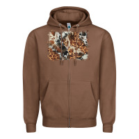 Chestnut cowhide leopard background Zipper Hoodie - BarkalooDesign