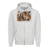 Dove Grey cowhide leopard background Zipper Hoodie - BarkalooDesign